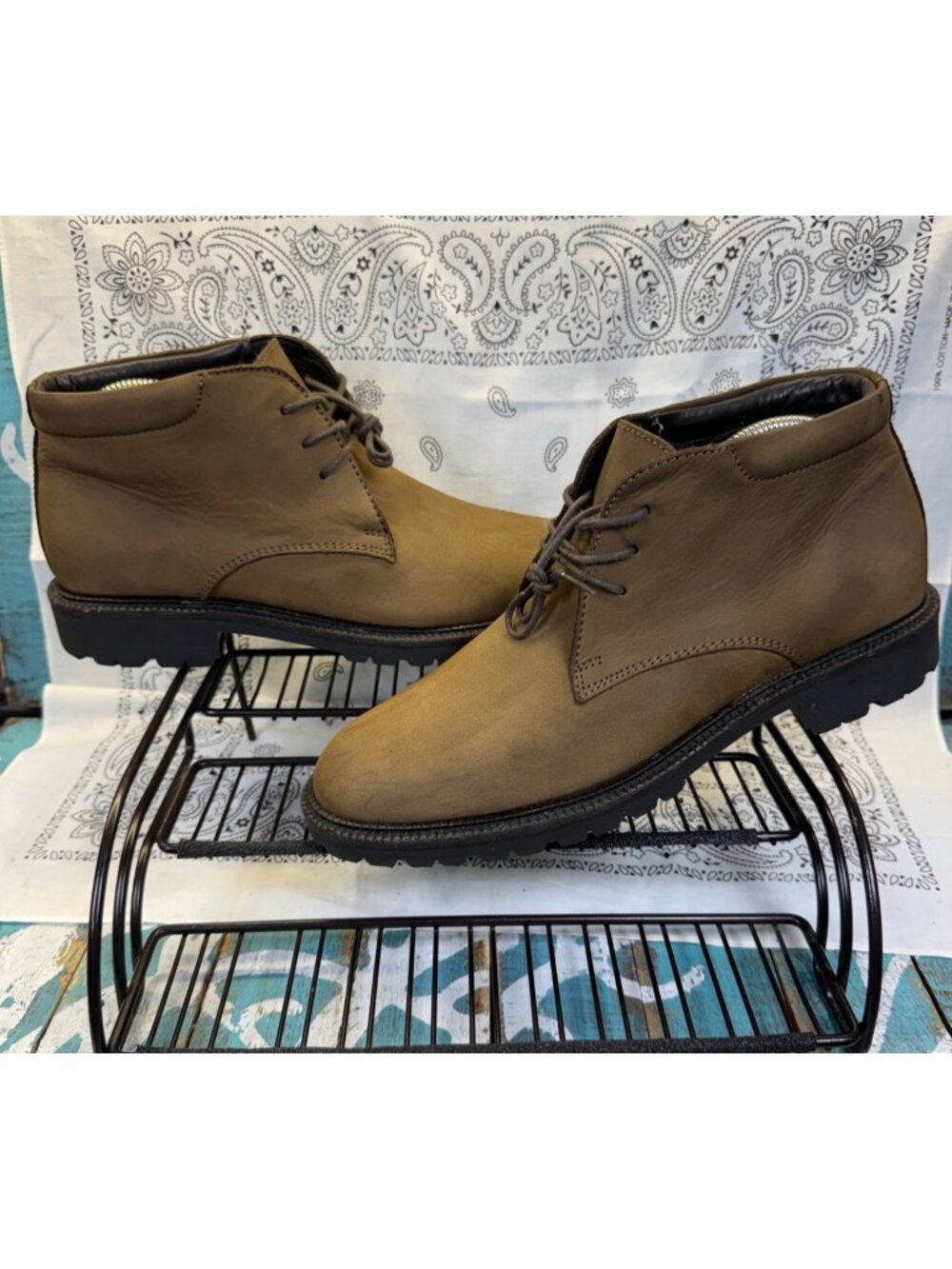 J. Crew Field Boots Italian Nubuck Leather Brown Laceup Made in Italy Men Sz 9.5